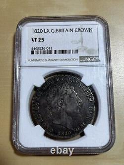 1820 LX Great Britain Crown Graded VF25 by NGC Low Mintage Chipped Holder