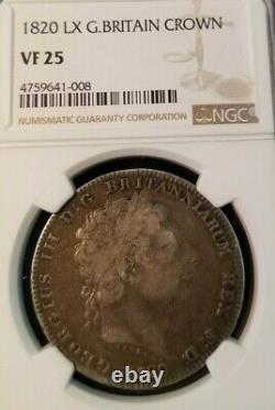 1820 LX Great Britain Silver Crown George III Ngc Vf 25 Great Natural Surfaces