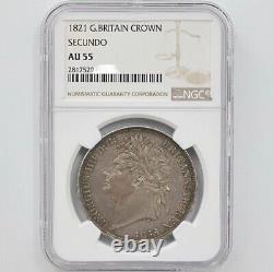 1821 Great Britain CROWN? SECUNDO Silver Coin NGC AU55