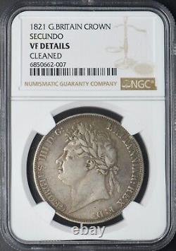 1821 Great Britain Crown Secundo NGC VF Details Cleaned? COINGIANTS