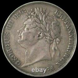 1821 Silver Secundo Edge Great Britain Crown King George IV Extra Fine Coin