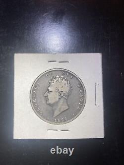 1826 UK Great Britain United Kingdom KING GEORGE IV Silver 1/2 Crown Coin