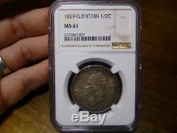 1829 Great Britain George IV 1/2 Crown Ngc Ms61 Mint State