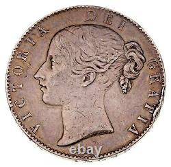 1844 Great Britain Crown Silver Coin (Very Fine, Rim Dings) KM# 741