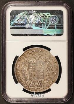 1844 Great Britain One Crown Silver Coin NGC AU 53 KM# 741