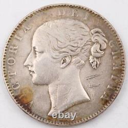 1844 Great Britain silver Crown VF details obverse scratches initials BF