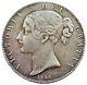 1844 Silver Great Britain Crown Queen Victoria Young Head Coin Very Fine