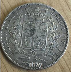 1844 UK Great Britain Silver Crown Coin Queen Victoria