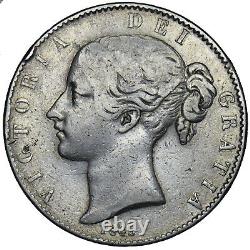 1845 Crown (cinquefoil Stops) Victoria British Silver Coin Nice