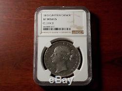 1845 Great Britain Crown large silver coin NGC XF Queen Victoria Young Head