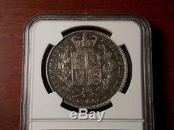 1845 Great Britain Crown large silver coin NGC XF Queen Victoria Young Head