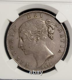 1845 Great Britain VICTORIA Silver Crown Cinquefoil Edge NGC XF 45