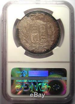 1845 Great Britain Victoria Crown Coin Certified NGC AU Details Rare Coin