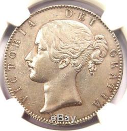 1845 Great Britain Victoria Crown Coin Certified NGC AU Details Rare Coin
