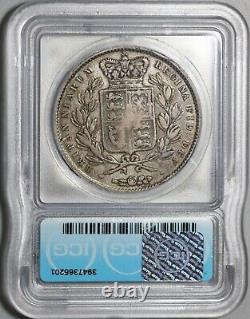 1845 ICG F 15 Victoria Crown 5 Shillings Great Britain Silver Coin (21053101C)