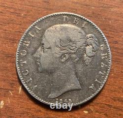 1845 United Kingdom Great Britain crown Victoria silver coin