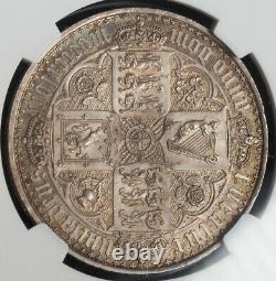 1847, Great Britain, Queen Victoria. Rare Proof Silver Gothic Crown. NGC PF+