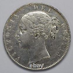 1847 Great Britain Silver Crown Victoria Young Head Circ 70543A