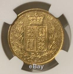 1848 Great Britain GOLD Coin Queen Victoria 1 Sovereign Shield Crown NGC Antique