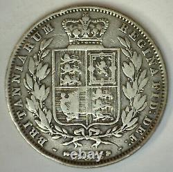1850 Great Britain 1/2 Crown Circulated Fine Silver Half Crown Circulated Coin