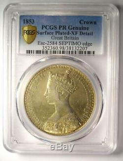 1853 Great Britain PROOF Victoria Gothic Crown PCGS Proof XF Details (Plated)
