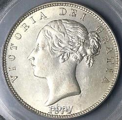 1874 PCGS MS 61 Victoria 1/2 Crown Great Britain OGH Silver Coin (24041102C)