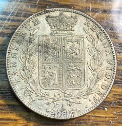 1879 Great Britain Half Crown Super Original AU KM-756 Mintage 901K CHRC