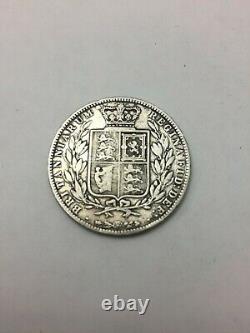 1882 Great Britain UK QUEEN VICTORIA Antique Silver LARGE Crown Coin