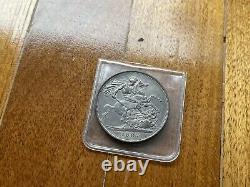 1887,1889 Great Britain Queen Victoria Silver Crown Coin AU Toned (2 Coins)