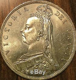 1887 GREAT BRITAIN SILVER VICTORIA HALF CROWN Choice UNC w Strong Luster