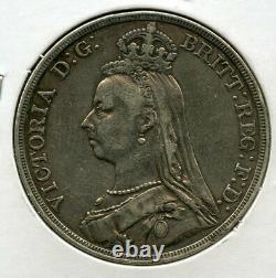1887 Great Britain 1 Crown Silver Coin Rare JK836