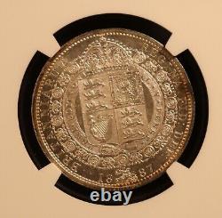 1887 Great Britain Half Crown Queen Victoria NGC MS62 Choice & Lustrous