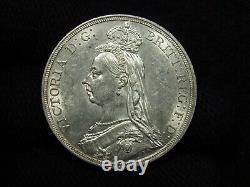 1887 Great Britain One Crown CHOICE AU BLAST WHITE HIGH END TYPE COIN
