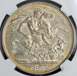 1887, Great Britain, Queen Victoria. Silver Jubilee Bust Crown. NGC MS-61