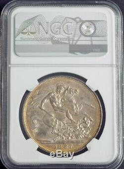 1887, Great Britain, Queen Victoria. Silver Jubilee Bust Crown. NGC MS-61
