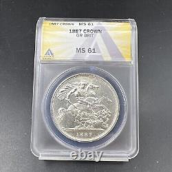 1887 Great Britain Silver Crown ANACS MS61 BU UNC Certified