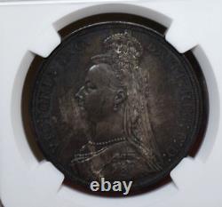 1887 Great Britain Silver Crown NGC Graded MS 62 Uncirculated