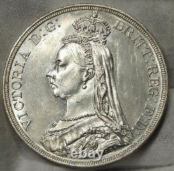 1887 Great Britain Silver Crown Uncirculated Details CLEANED #061687
