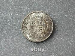 1887 Great Britain UK Victoria Silver Coin 1/2 Crown Half Crown Full Luster UNC+