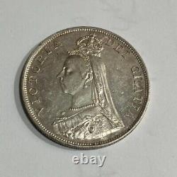 1887 Great Britain silver 1 Crown Queen Victoria 50th Golden Jubilee Nice Cond