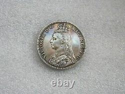 1887 Great Britain sterling silver Crown Victoria XF+