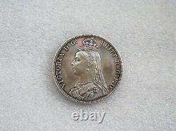 1887 Great Britain sterling silver Crown Victoria XF+