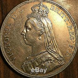 1887 UK GREAT BRITAIN VICTORIA SILVER CROWN Stunning high grade example