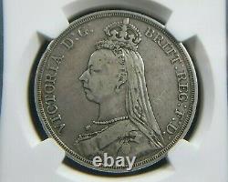 1887 UK Great Britain Silver Crown Queen Victoria NGC VF30 1005