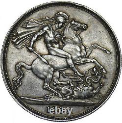 1888 Crown Victoria British Silver Coin Very Nice