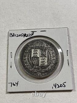 1888 Great Britain 1/2 Crown Silver Coin Cleaned