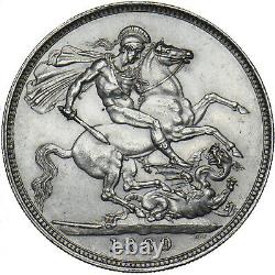 1889 Crown Victoria British Silver Coin Very Nice