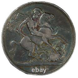 1889 GREAT BRITAIN Queen Victoria SAINT GEORGE Horse Silver Crown Coin
