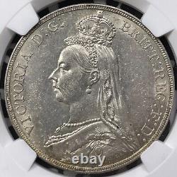 1889 Great Britain 1 Crown NGC MS61 Lot#G5404 Large Silver! Nice UNC