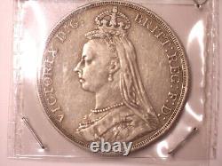 1889 Great Britain Crown 925% KM#765 Better Date Queen Victoria #9 XF